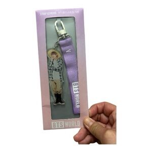 Purple BTS World Strap Keyring - V